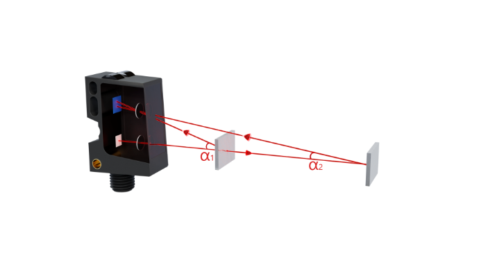 Laser sensor met triangulatie