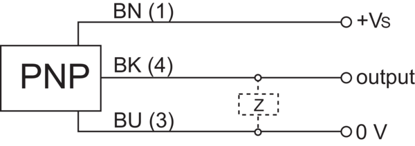 PNP sensor uitgang