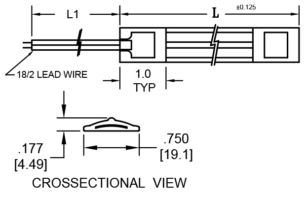 Contactstrook 101 B afmetingen