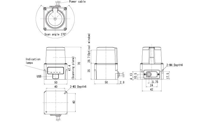 UST-10LN Afmetingen