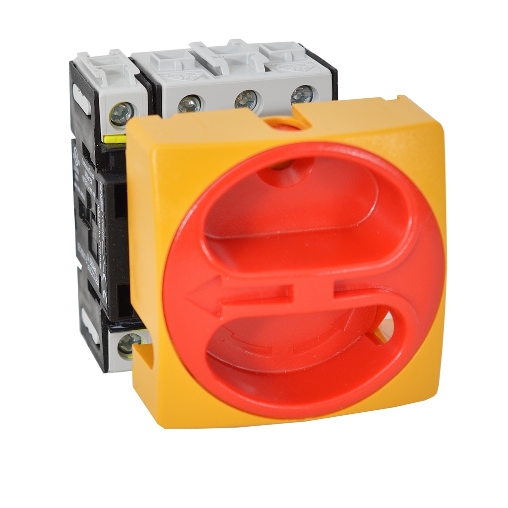 172121 Lastschakelaar 32A 690V 4P afsluitbaar Rood/Geel