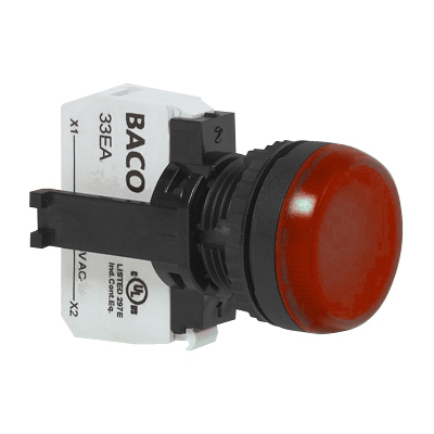 L20SE10H Signaallamp Rood, Flush, 230 V AC, 22-serie
