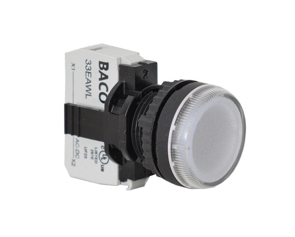 L20SE50L Signaallamp Wit, Flush, 12 … 24 V AC/DC, 22-serie