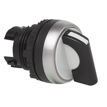 L21KF03 Selectieschakelaar Zwart, Toggle, 90°, 22-serie