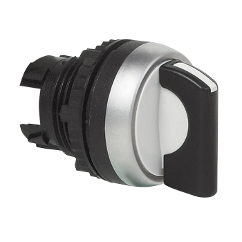 L21MB03 Selectieschakelaar Zwart, Spring return van links, 45° , 22-serie