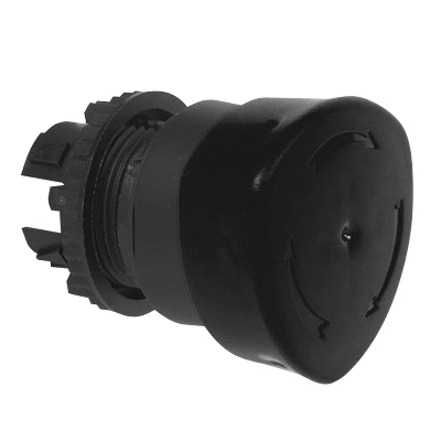 L22ED03 Drukknop Zwart, Turn-to-reset, 22-serie