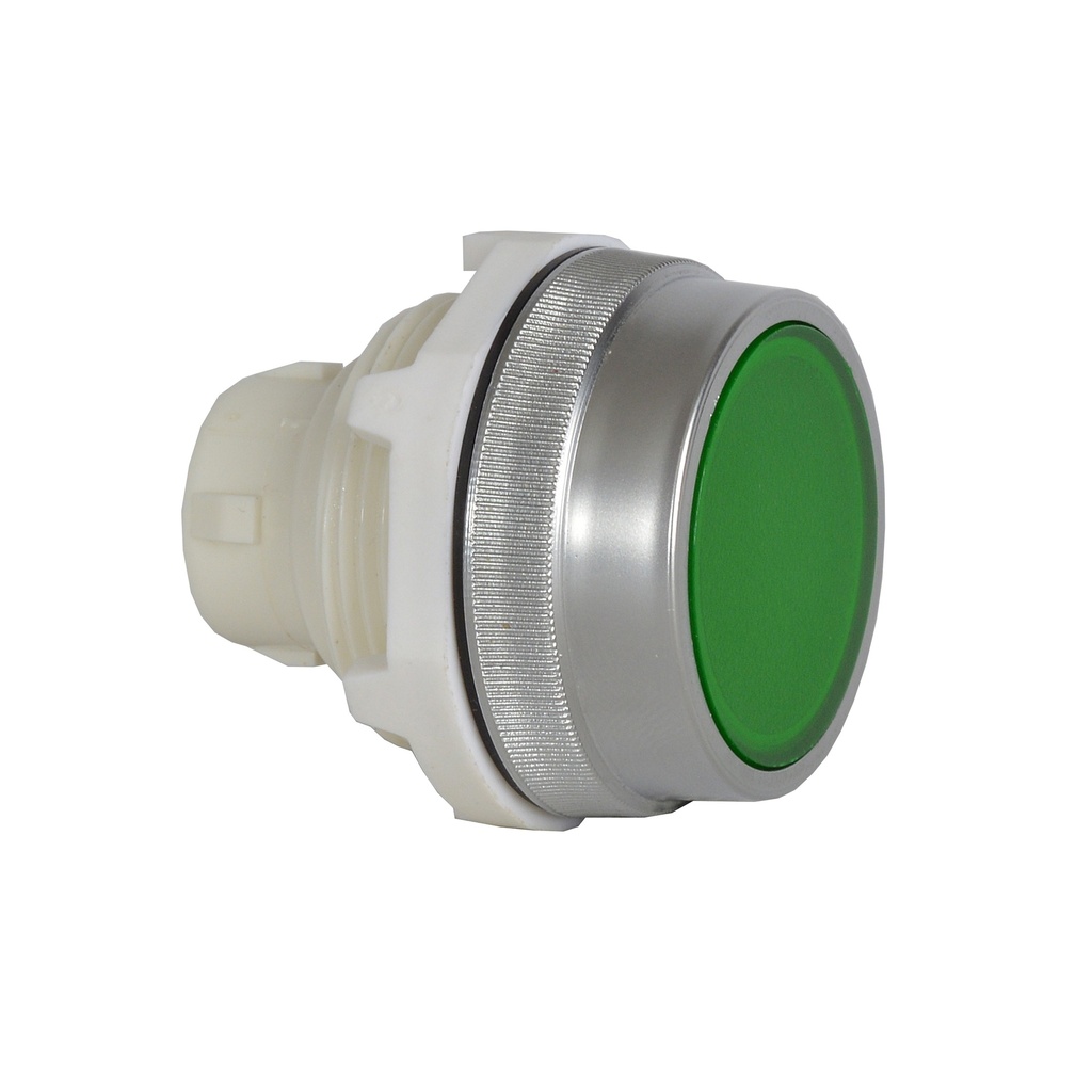 T16AH20 Drukknop Groen, Spring return, Flush, 30-serie