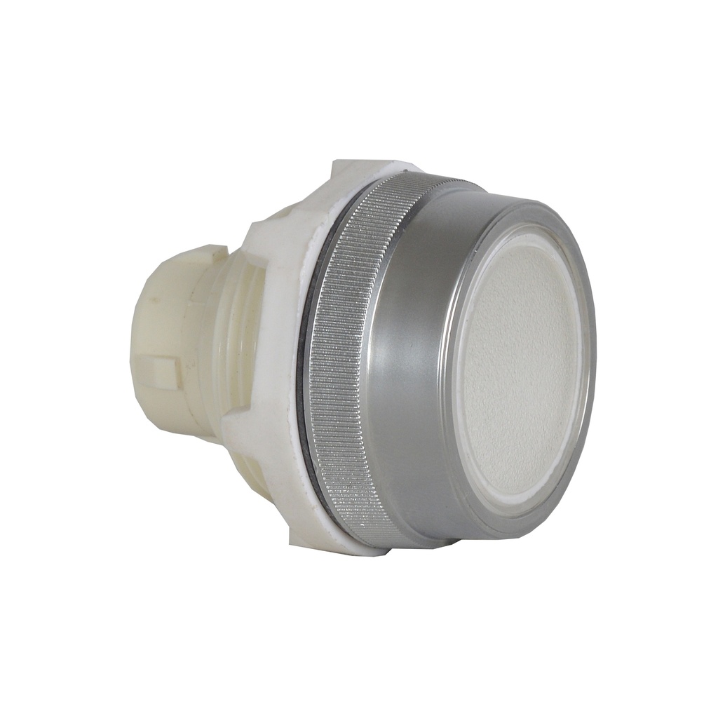 T16AH30 Drukknop Wit, Spring return, Flush, 30-serie