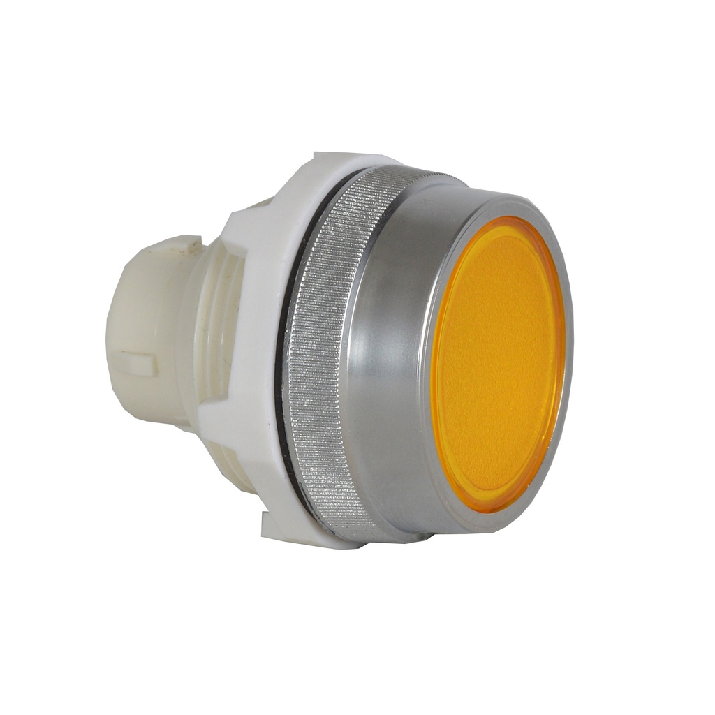 T16AH40 Drukknop Geel, Spring return, Flush, 30-serie
