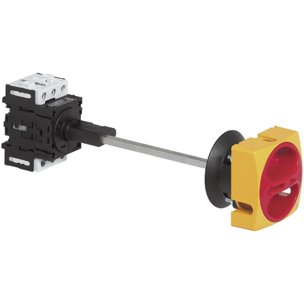 165009 Lastschakelaar 25A 690V 3P met as, afsluitbaar Rood/Geel