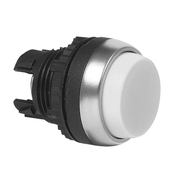 L21AB05 Drukknop Wit, Spring return, Non-flush, 22-serie