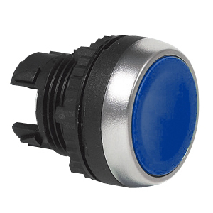 L21AA36 Drukknop Blauw, Spring return, Flush, Markering op aanvraag, 22-serie