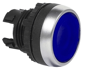 L21AH36 Drukknop Blauw, Spring return, Flush, Markering op aanvraag, 22-serie