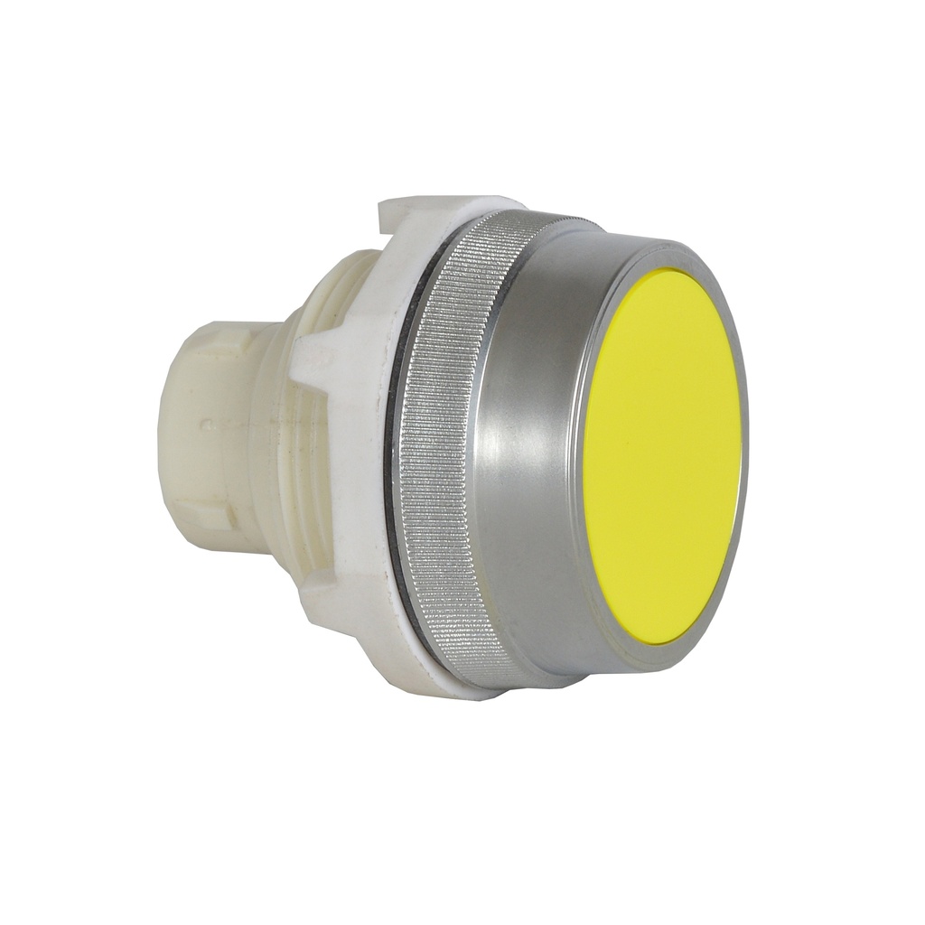 T16AA04 Drukknop Geel, Spring return, Flush, 30-serie
