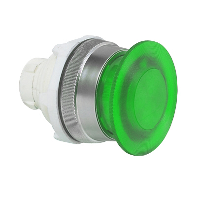 T16AM20 Paddestoelknop Groen, Spring return, 30-serie