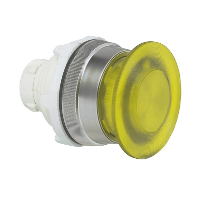 T16AM40 Paddestoelknop Geel, Spring return, 30-serie