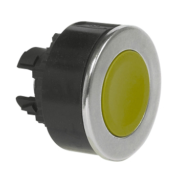 L23AA04 Drukknop Geel, Spring return, Super-flush, 22-serie