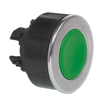 L23AA32 Drukknop Groen, Spring return, Super-flush, Markering op aanvraag, 22-serie