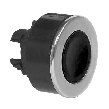 L23AA33 Drukknop Zwart, Spring return, Super-flush, Markering op aanvraag, 22-serie
