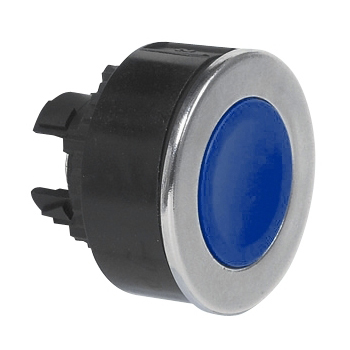 L23AA36 Drukknop Blauw, Spring return, Super-flush, Markering op aanvraag, 22-serie