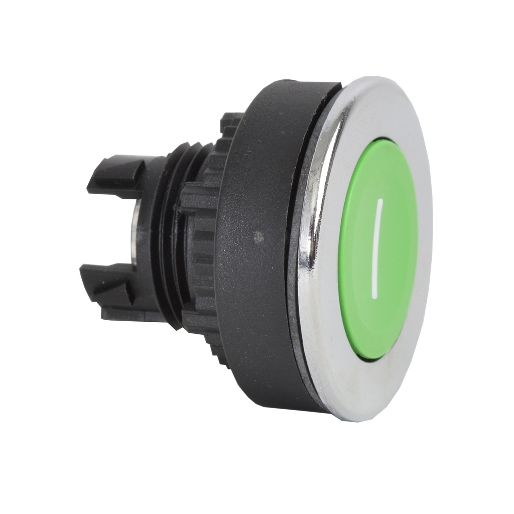 L23AA82 Drukknop Groen, Spring return, 'I', Super-flush, 22-serie