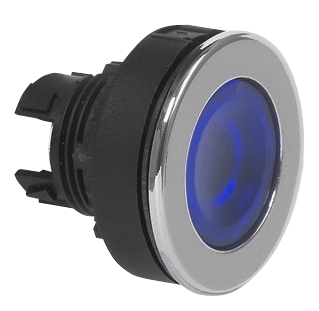 L23AH36 Drukknop Blauw, Spring return, Super-flush, Markering op aanvraag, 22-serie