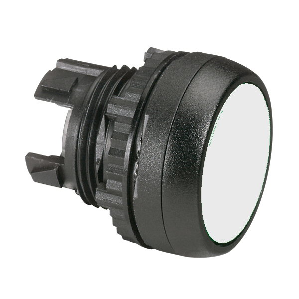 L22AA05 Drukknop Wit, Spring return, Flush, 22-serie