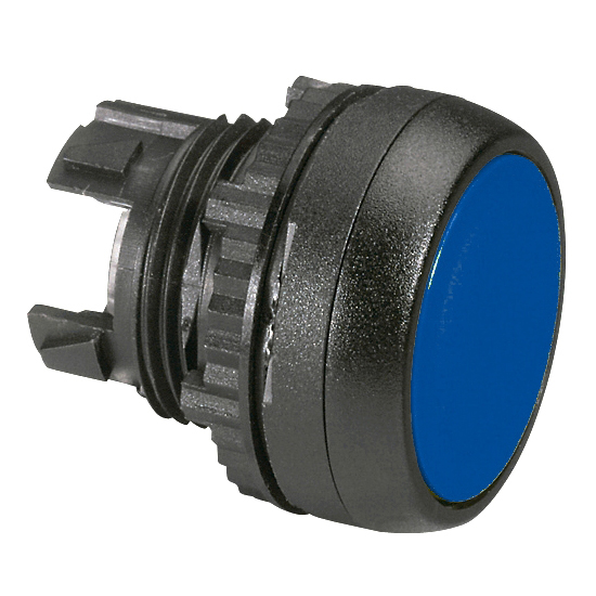 L22AA06 Drukknop Blauw, Spring return, Flush, 22-serie