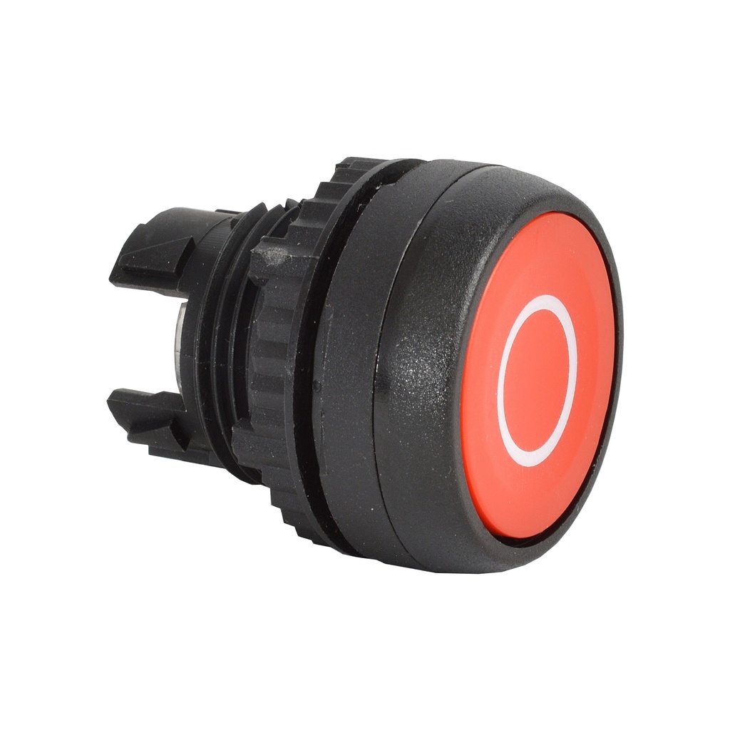 L22AA81 Drukknop Rood, Spring return, 'O', Flush, 22-serie