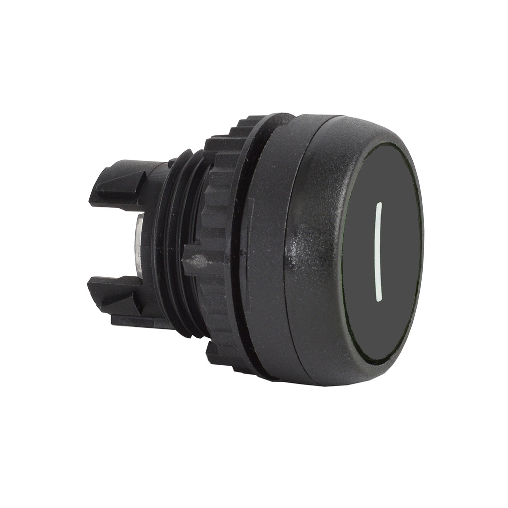 L22AA83 Drukknop Zwart, Spring return, 'I', Flush, 22-serie