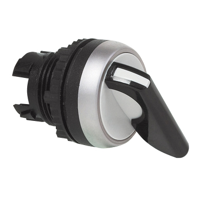 L21KP03 Selectieschakelaar Zwart, Toggle, Symmetrisch, 45° , 22-serie