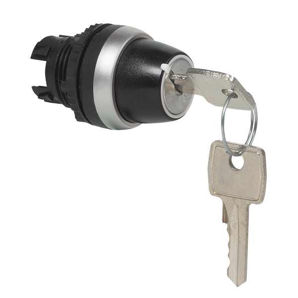 L21LA00 Sleutelschakelaar Zwart, Toggle, Symmetrisch, 45°, 22-serie