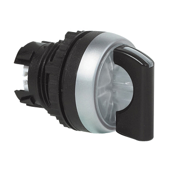 L21KG30 Selectieschakelaar Zwart, Toggle, Symmetrisch, 45° , 22-serie
