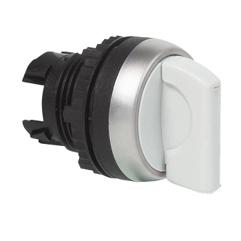 L21KB08 Selectieschakelaar Grijs, Spring return, Symmetrisch, 45° , 22-serie