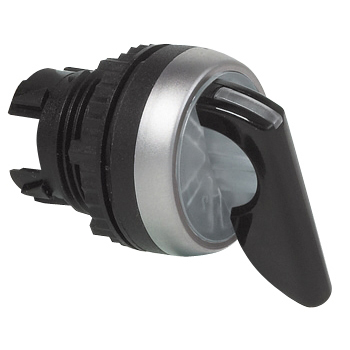 L21MN30 Selectieschakelaar Zwart, Spring return van rechts, 45° , 22-serie