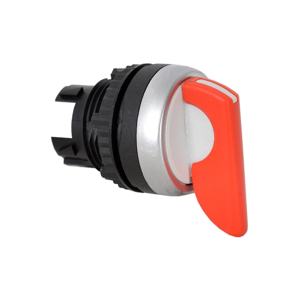 L21MS01 Selectieschakelaar Rood, Spring return van links, 45° , 22-serie