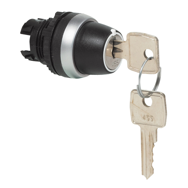 L21NB00 Sleutelschakelaar Zwart, Toggle, 45° , 22-serie