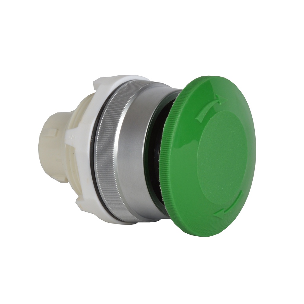 T16ED02 Paddestoelknop Groen, Turn-to-reset, 30-serie