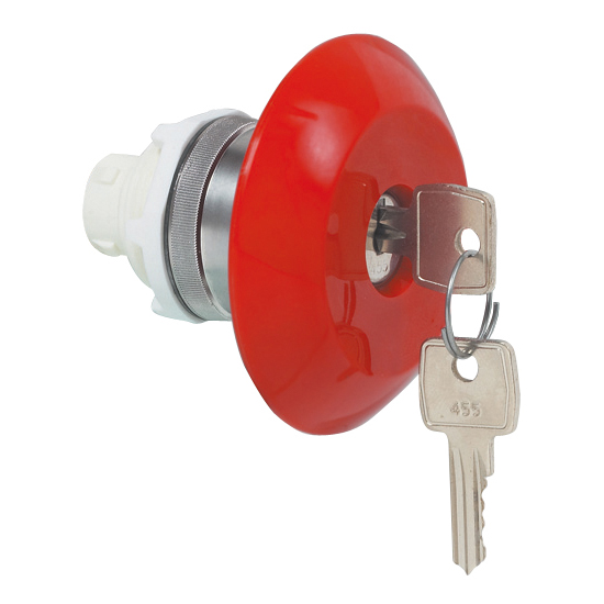 T16GP01 Noodstop Rood, Met sleutel, 30-serie