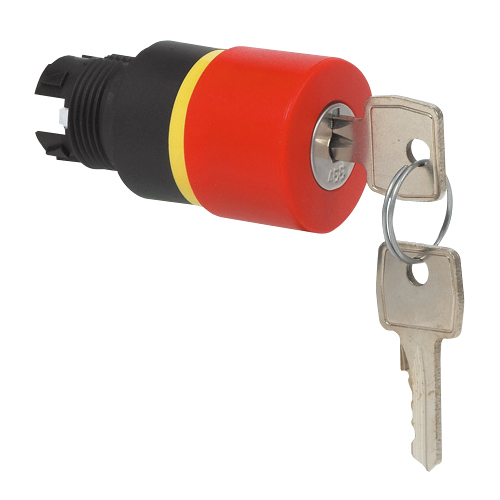 L22GQ01 Noodstop, Met sleutel, 22-serie