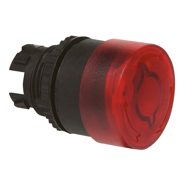 L22EL10 Drukknop Rood, Turn-to-reset, 22-serie