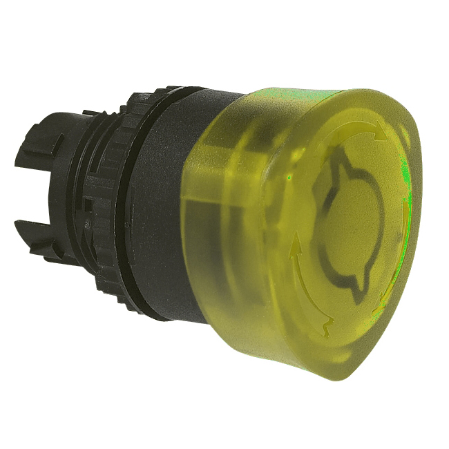 L22EM40 Drukknop Geel, Turn-to-reset, 22-serie