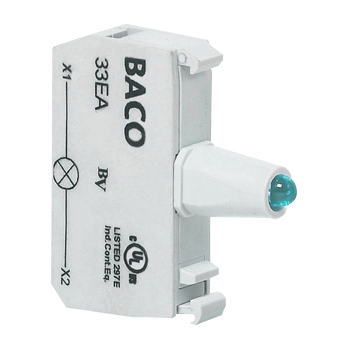 33EABM Blauw LED blok, 130 Vac