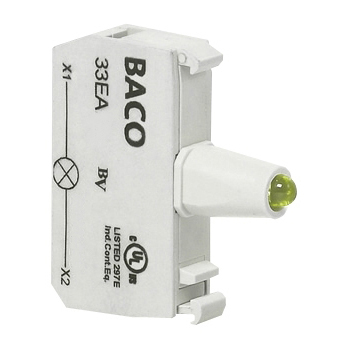 33EAYM Geel LED blok, 130 Vac