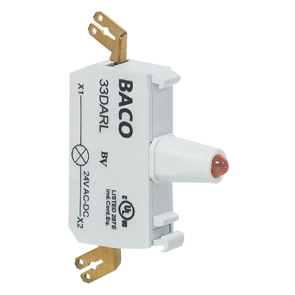 33DARL Rood LED blok, 12 … 24 V AC/DC