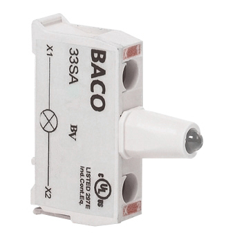 33SARL Rood LED blok voor control stations, 12 … 24 V AC/DC