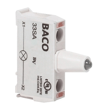 33SARM Rood LED blok voor control stations, 130 Vac