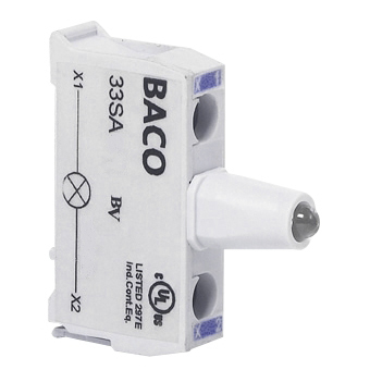 33SABM Blauw LED blok voor control stations, 130 Vac