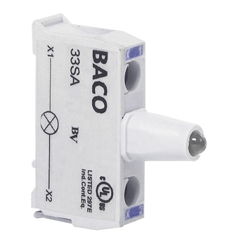 33SABH Blauw LED blok voor control stations, 230 Vac