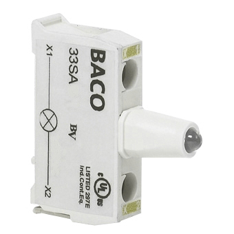 33SAYH Geel LED blok voor control stations, 230 Vac